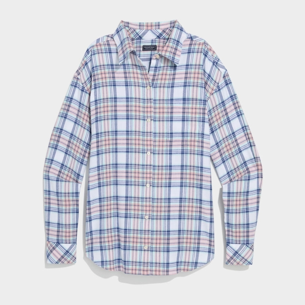 Vineyard Vines Birdie Relaxed Fit Flannel Button-Up Shirt Size Medium NWT